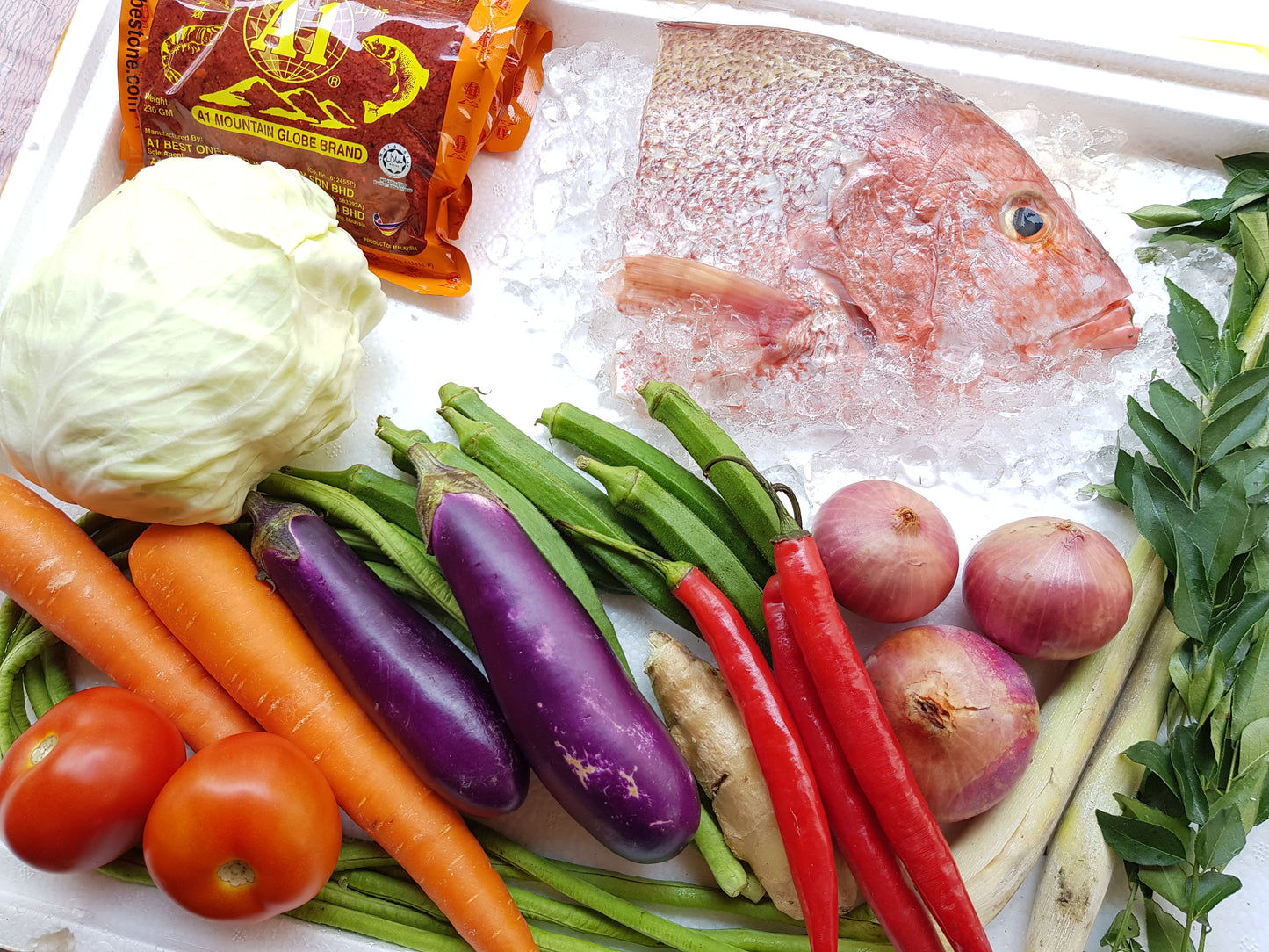 Curry Fish Head Rice Set 咖喱鱼头配套(加米)